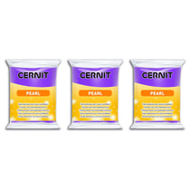 Pâte polymère Cernit Pearl - Violet - Lot de 3 - 56 g