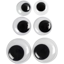 Yeux Mobiles, Non autocollants, d 12+14+20 mm, 18 ass./ 1 Pq.