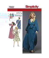 Patron Simplicity 8013 Robe vintage '70 taille n°FR 42-50