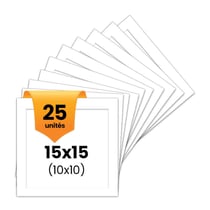25 passe-partout - Blanc - 15x15cm - Photo 10x10cm - Pour cadre - Encadrement
