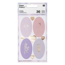 Stickers ovales aux motifs floraux Pastel - 36 pièces