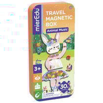MierEdu BOÎTE DE PUZZLE MAGNÉTIQUE voyage: ANIMAUX 9x3,3x20,3cm, contient 2 scènes et plus de 30 pièces de puzzle magnétiques, dans une boîte en métal, 3+