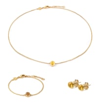 Collier, bracelet et boucles d'oreilles Aurora en pierres Citrine