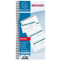 Carnet spiralé 29,7x14,8cm - Messages téléphones (4 à la page) - 50 feuilles dupli autocopiantes - Motif| - x 5 - Exacompta