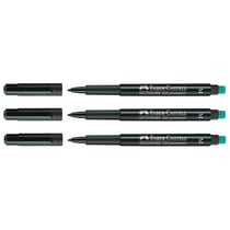 Lot de 3 marqueurs permanents pointe moyenne - FABER-CASTELL - Noir - MULTIMARK