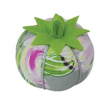Tomates porte épingles aquarelle de fleurs sur fonds gris 8cm