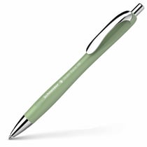 Stylo à bille - Encre bleue - Pointe large - Corps vert - Rétractable - Schneider Slider Rave
