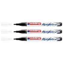 Lot de 3 marqueurs peinture acrylique pointe fine 1-2 mm - EDDING - Noir