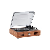 Avizar Platine Tourne-disque Vinyle Oxford Bluetooth 5.0 avec Haut-Parleurs Marron