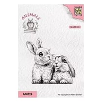 Tampon transparent scrapbooking Nellie's choice DEUX LAPINS 026