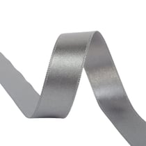 Bobine 40m ruban satin double face fabriqué en France gris moyen