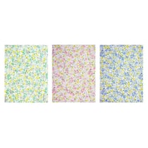 Tissu adhésif coupons fleurs C 15x20 cm 3 pièces