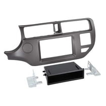 Adaptateur façade 2-DIN ACV Kia Rio vide poche - anthracite - 09 2011->