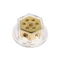 Bloc de distribution audio ACV plaqué or - 2x50 mm2 in 4x20 mm2