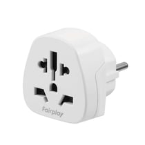 Fairplay Adaptateur de Voyage Universel vers France Type E / F 15A 3750W 250V Blanc