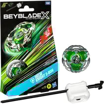Beyblade X, Starter Pack avec toupie de compétition Helm Knight 3-80N et lanceur