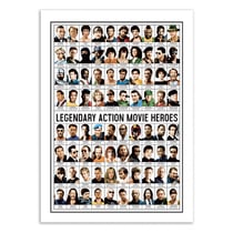 Affiche 50x70 cm - Legendary Action Movie Heroes - Olivier Bourdereau