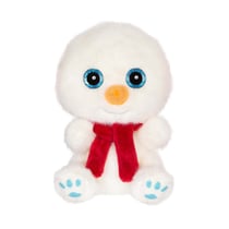 Peluche - Peluche > Bonhomme de Neige SNOWY Blanc Echarpe Rouge – 13 cm