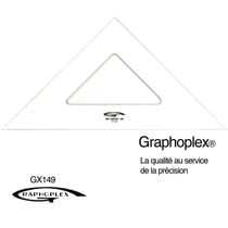 Graphoplex - Equerre 45° 3 bords droits 37 cm