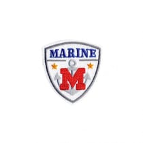 Lot de 3 écussons thermocollants blason sport 2,5cm x 3cm marine