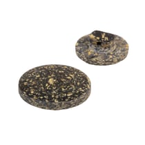 Lot de 3 boutons rond à queue écorces de riz noir