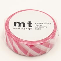 Masking Tape - Rayures magenta - 10 m x 15mm