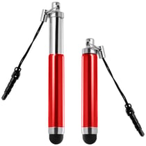 Avizar Stylet Retractable pour écran Tactile Attache Jack 3.5 mm Rouge