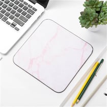 Tapis De Souris Marbré Antidérapant En Cuir PU Pour Bureau Et École Rose + Blanc YONIS