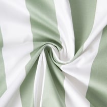 Tissu Sergé d'ameublement Rayé Vaucluse vert amande sur fond Blanc