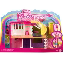 Coffret mini barbieland : la maison de poupée avec piscine et toboggan + 1 figurine + accessoire - barbie - mattel hyf47