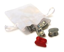 Jeu d'osselets en métal, gris / rouge - traditionnel - ducale - jeu d'adresse, rapidité