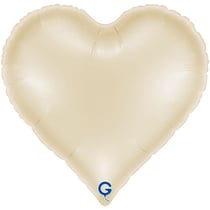 Ballon Aluminium Hélium Coeur Sweetie Satin Crème 37 cm