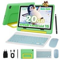 Tablette enfant KOTSREN Android 15 Vert 10.1 pouces