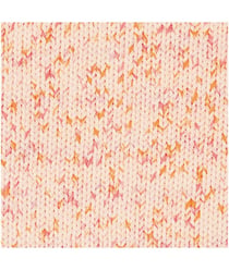 Fil à tricoter CREATIVE COTTON PRINT ARAN - Rico Design Ecru (016 - LILAS/ORANGE)