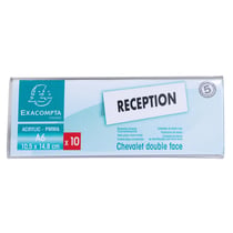 Lot de 10 chevalets double face horizontal A6 - Cristal - x 10 - Exacompta