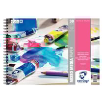 Bloc à dessin spirale pour différents médiums 30 feuilles A4 300g Van Gogh