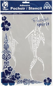 Pochoir adhésif pour tissu Espadon maori A4