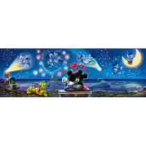 Puzzle mickey et minnie regardent le feu d'artifice 1000 pièces - collection panorama disney - clementoni - 39449