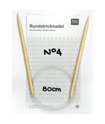 Aiguilles à tricoter circulaires bambou de 3 à 10mm X 80 cm - Rico Design taille n°4