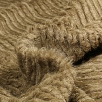 Tissu Fausse fourrure côtelé uni Vert kaki