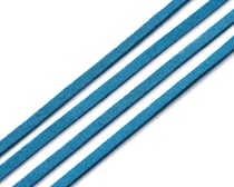 3 Mètres de cordon plat suédine aspect daim bleu vert - création bijoux perles