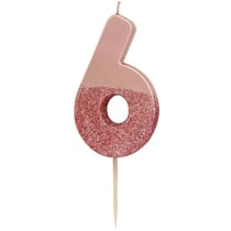 Bougie 6 Glitter Rose Gold