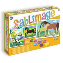 Sablimage chevaux - sable colore - sentosphere - 887 - loisir creatif