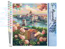 Peinture par Numéro Figured'Art - Budapest en fleurs - Kit de Loisir Créatif DIY Numéro d'Art Complet - 40x50cm sans châssis en bois