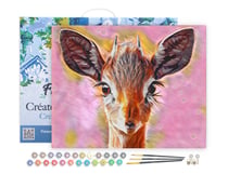Peinture par Numéro Figured'Art avec Cadre - Biche mignonne - Kit de Loisir Créatif DIY Numéro d'Art Complet - 40x50cm toile tendue sur châssis
