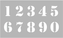 Pochoir déco 12x20 cm Chiffres 2,8cm