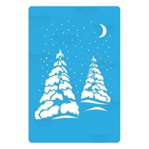 Pochoir plastique souple réutilisable 18,5 x 14,5 cm Fabrika Decoru NATURE SAPIN NEIGE 242