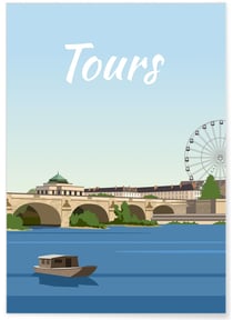 Affiche ville de Tours 5 | A3 : 29,7x42cm