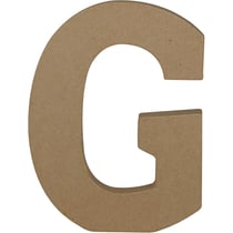 Support en papier mâché DÉCOPATCH - Lettre majuscule G - 20 cm - Brun