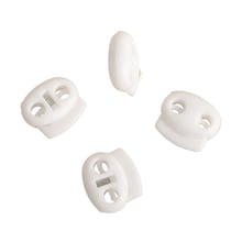 Serre-cordon ovale - 4pcs 1,9cm x 1,7cm blanc